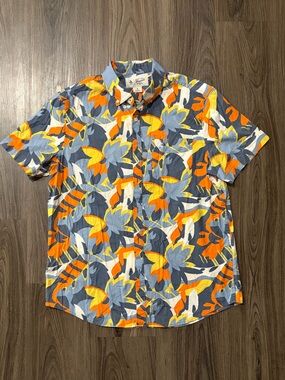 Original Penguin Short-Sleeve Floral Button Up Shirt